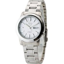 Seiko 5 Men's See Thru Automatic Stainless Steel White Dial Watch Bnib Snke49