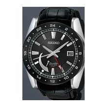 Seiko Ananta Spring Drive GMT 46mm Watch - Black Dial SNR021 Sale Authentic