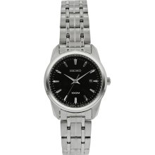 Seiko Black Dial Stainless Steel Ladies Watch SXDE65