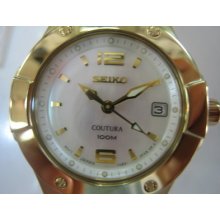 Seiko Coutura Japan Women's Watch Quartz Stainless S.gold Mop Dial Original