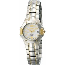 Seiko Coutura Ladies Mop Dial Two Tone Dress Quartz Watch Sxd654