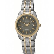 Seiko Dress Watch for Ladies Charcoal Grey Dial Two-Tone SXDE70