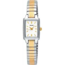 Seiko Flex Two-Tone White Color Womens Watch SXGN07