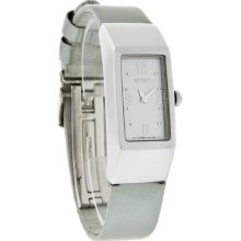 Seiko Ladies Rectangular Gray Dial Silver Band Quartz Watch SXNQ75 *