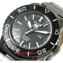 Seiko Men Sports Automatic Black Ion Plated 100m Watch Snzh59j1 Made In Japan