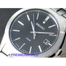 Seiko Mens 100m Sapphire Crystal Ss Black Watch Sgee43