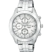 Seiko Men's Chronograph Silver Dial Watch Sndc35p1