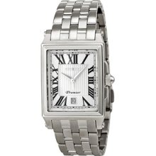 Seiko Premier Silver Dial Stainless Steel Mens Watch Skk715