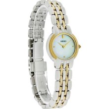 Seiko Quartz Ladies 20Mm Mop Dial Two Tone Stainless Steel Bracelet