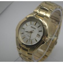 Seiko Sgee62 Men's Dress/sport Date Gold-tone Stainless Steel Watch