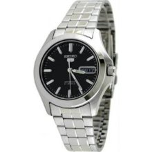 Seiko SNKK93 Mens Seiko 5 Automatic Black Dial Link Bracelet