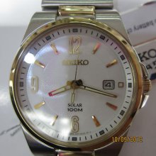 Seiko Solar Men's Watch Quartz All Stainless S Two Tone Original Edition