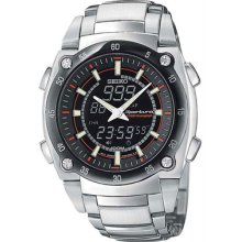 Seiko Sportura Digital/Black Dial/Silver Bracelet