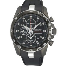 Seiko Sportura Sapphire Black Ion Chronograph Wr 100m Men's Watch Snae89p1