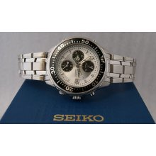 Seiko Stainless Steel Chronograph Date Sports 100 Men's Watch - Great Gift