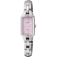 Seiko Sup179 Women's Solar Stainless Steel Band Pink Dial Watch