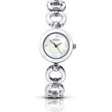 Sekonda Ladies Watch Circles Mop Dial White Enamel Filled Ring Bracelet 4403