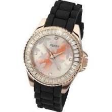 Sekonda Seksy Rose Gold Crystal Set Floral Ladies Watch - No.4561 -