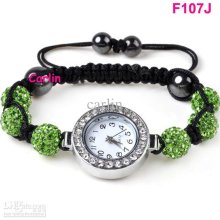 Shamballa Bracelet Watches Crystal Beads Disco Ball Knitted Bracelet