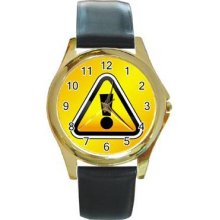 Signs Vol 2 Unisex Gold-Tone Round Metal Watch 01