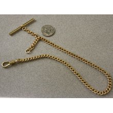 Simmons Gold Filled Pocket Watch T-Bar Chain