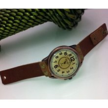 Simple Unisex Vintage Wrist Watch Cow Leather Belt Charm Best Gift 2 Colors