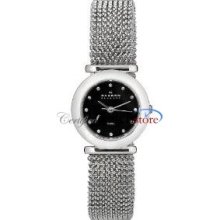 Skagen 107sssb1 Watch Mesh Ladies Black Dial Quartz Movement