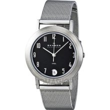 Skagen Black Dial Stainless Steel Mens Watch 16LSSB