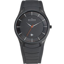 Skagen Round Silicone Strap Watch Dark Grey