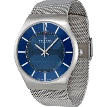 Skagen Stainless Steel Men's Solar Watch With Blue Dial Analogue Display And Silver Stainless Steel Strap 833Xlssn1