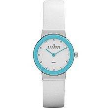 Skagen Whiteblue Ladies White Leather Watch