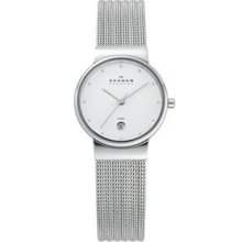 Skagen Womens Mesh Band Silver Dial Watch 355sss1