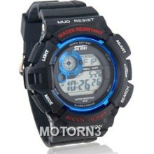 Skmei 0914 Water Resistant Dual-movement Unisex Digital Watch (Blue)