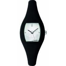 Smarty Love Unisex Quartz Watch With Black Dial Analogue Display And Black Silicone Strap Sw055k