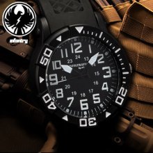 Soldiers Popular Men's Rubber Wrist Black Style Quartz Army Military Watch