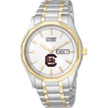 South Carolina Gamecock Men's Gold Tone Citizen Eco-Drive Sport Watch