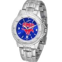 Southern Methodist (SMU) Mustangs Competitor AnoChrome Men's Watch with Steel Band