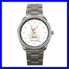 Sport Metal Watch French Bulldog Puppy Pet Dog Animal (12464221)