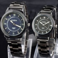 Stainless Steel Mens Womens Couple Lover Quartz Watch Wristwatch Watches Fashion