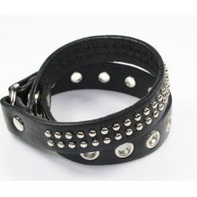 Studded leather double wrap bracelet (2 colors available)