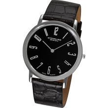 Stuhrling Original Watches Men's Belmont Swiss Quartz Steel Case Blac