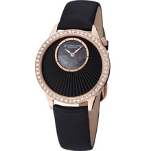 Stuhrling Original Watches Women's Black Mother of Pearl Dial Black Le