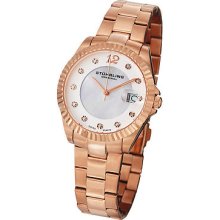 Stuhrling Original Women's Lady Clipper Pearl Quartz Stainless Steel Bracelet Wa