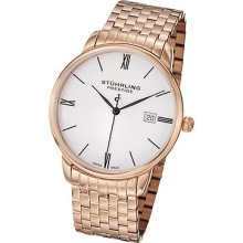 Stuhrling Prestige 307b 33442 Mens Swiss Kingston Grand Quartz Rose/white Watch