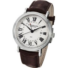 Stuhrling Prestige 545 3315k2 Laureate Gmt Swiss Made Leather Strap Mens Watch