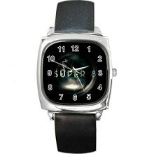 Super 8 Unisex Silver-Tone Square Metal Watch 02