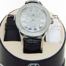 Super Techno Silver Dial Mens Diamond Hip Hop Watch I-5364