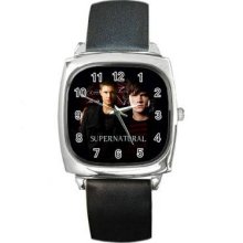 Supernatural Unisex Silver-Tone Square Metal Watch 05