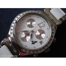 Swatch `irony` Dreamwhite Chronograph Watch Ycs511g..rrp Â£114.50.. Boxed