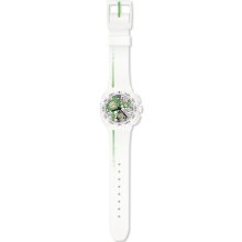 Swatch Men's Suiw409 Street Map Green Silicone Band Chronograph Quartz Watch